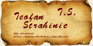 Teofan Strahinić vizit kartica
